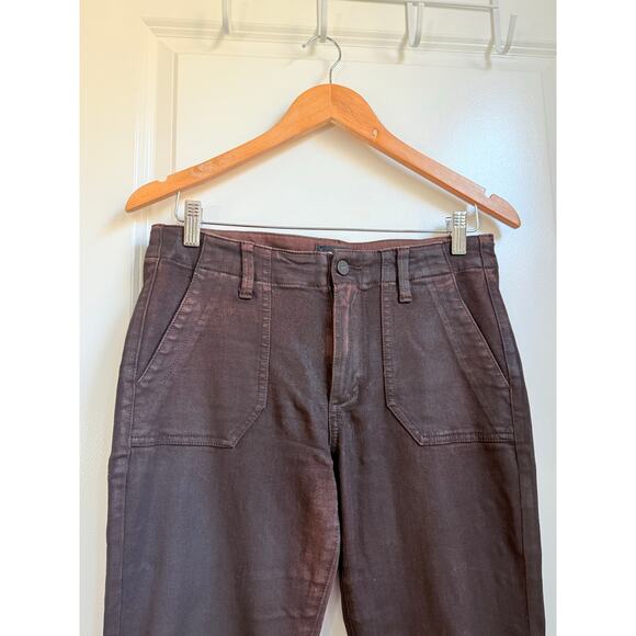 PAIGE Mayslie Transcend Denim Weekender Jogger 27" Chicory Coffee Luxe Coating - Picture 7 of 16